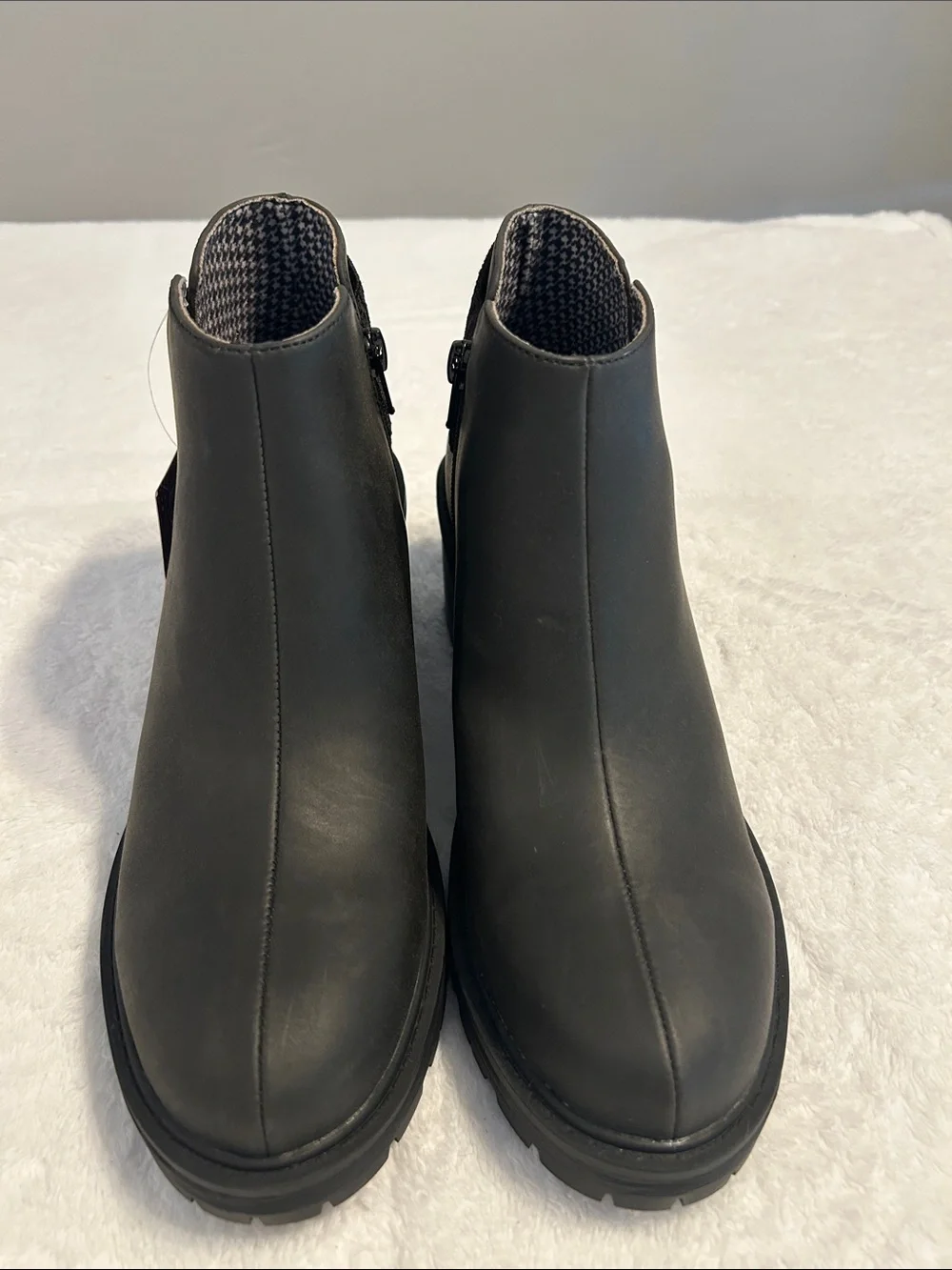 Muk Luks Black Ankle Boots with Elastic Panel
